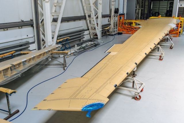 Консоль крыла самолета МС-21-300. Источник изображения: Объединенная авиастроительная корпорация (ОАК)