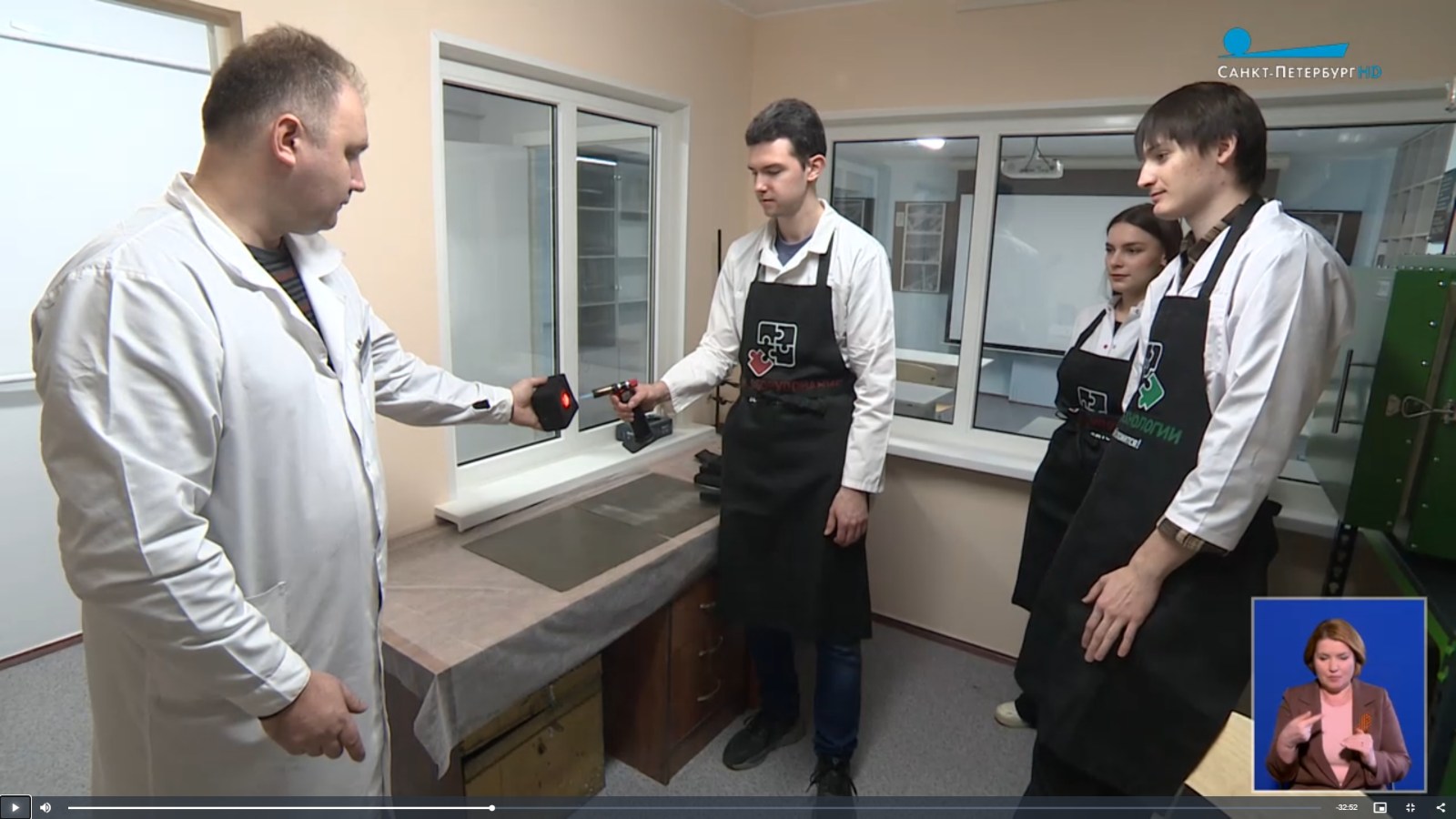 Корреспонденты телеканала «Санкт-Петербург» на кафедре НВКМ СПбГУПТД